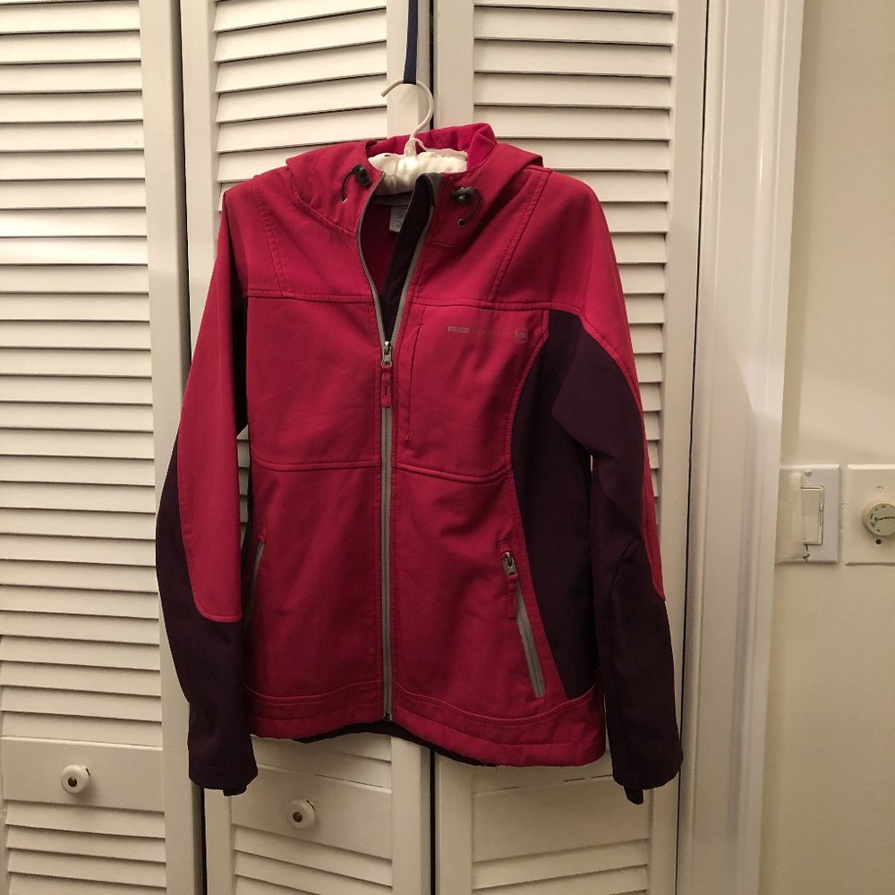 Free country hooded jacket, orange and purple, Jun